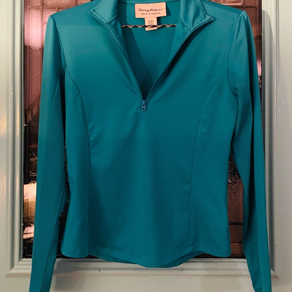 Tommy Bahama Women's Golf And Tennis Teal Zip Jacket/Shirt